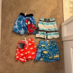 Lot of 4 3T Swimming Trunks for Toddler Boys